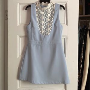 Baby blue mini dress with mesh insert